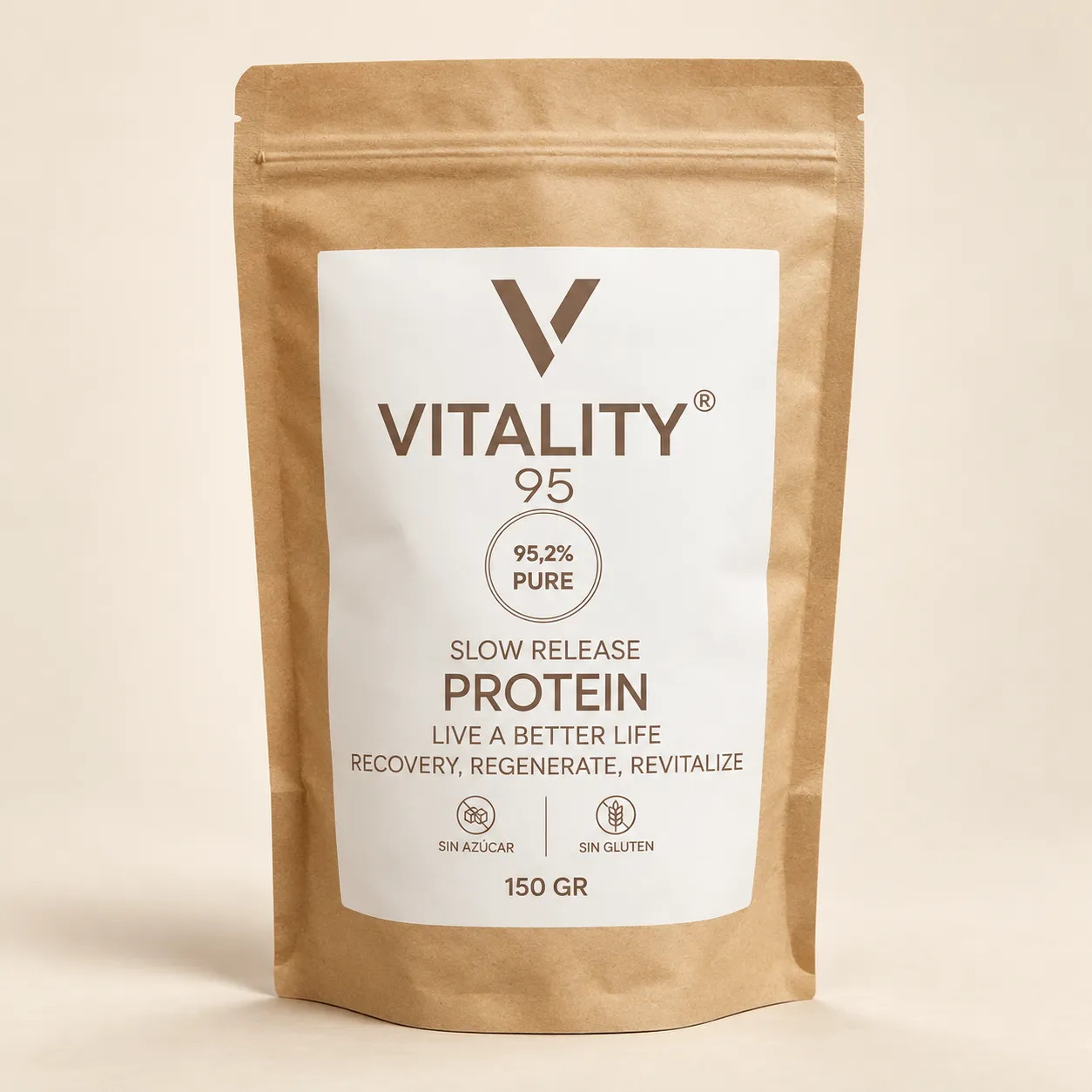 vitality95 proteina sin azucar y sin gluten, con vainilla natural